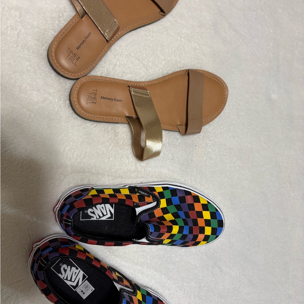 Vans Rainbow Checkerboard Slip-On Sneakers — Multicolor